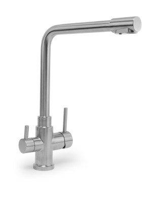 Robinet mitigeur chrome brossé bec haut - SS302