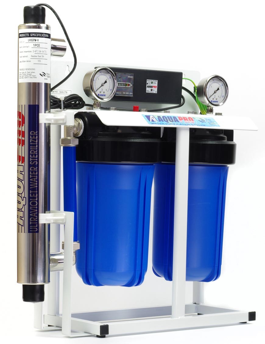 Système de filtration d'eau de pluie 10'' KDF avec stérilisateur UV